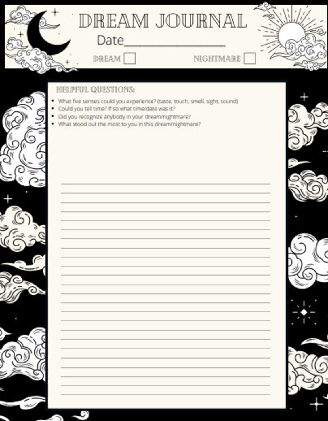 digital-printable-dream-journal-pages-etsy