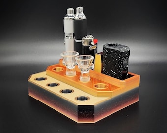 14mm Male Glass Caddy 8 Spaces and Storage