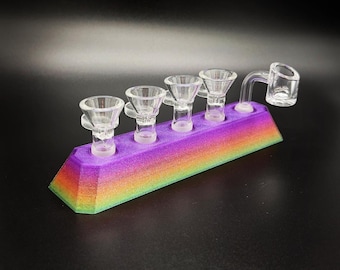 Ultra Wide Edition 14mm Male Glass Slide Holder Five Spaces