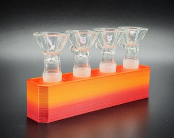 Wide Edition 14mm Male Glass Slide Holder Four Spaces