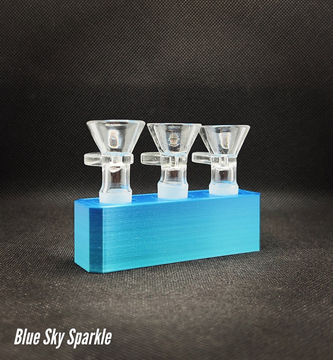 Wide Edition 14mm Male Glass Slide Holder Three Spaces Etsy