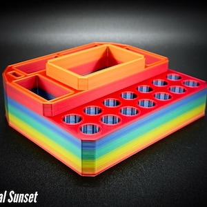 510 Cartridge Holder with 14 Spaces and Segmented Storage for Yocan Uni/Ccell Palm/Dart/Pax Era Tropical Sunset