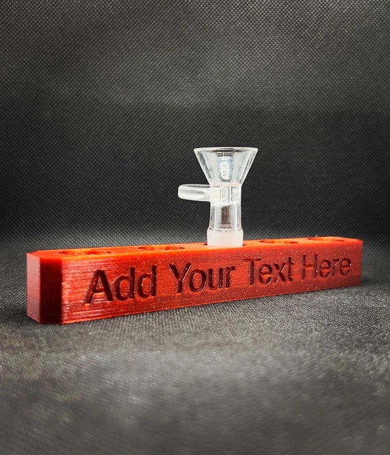 Custom Text 14mm Male Glass Slide Holder Five Spaces Etsy
