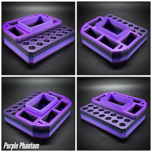 510 Cartridge Holder with 14 Spaces and Segmented Storage for Yocan Uni/Ccell Palm/Dart/Pax Era Purple Phantom