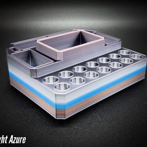 510 Cartridge Holder with 14 Spaces and Segmented Storage for Yocan Uni/Ccell Palm/Dart/Pax Era Midnight Azure