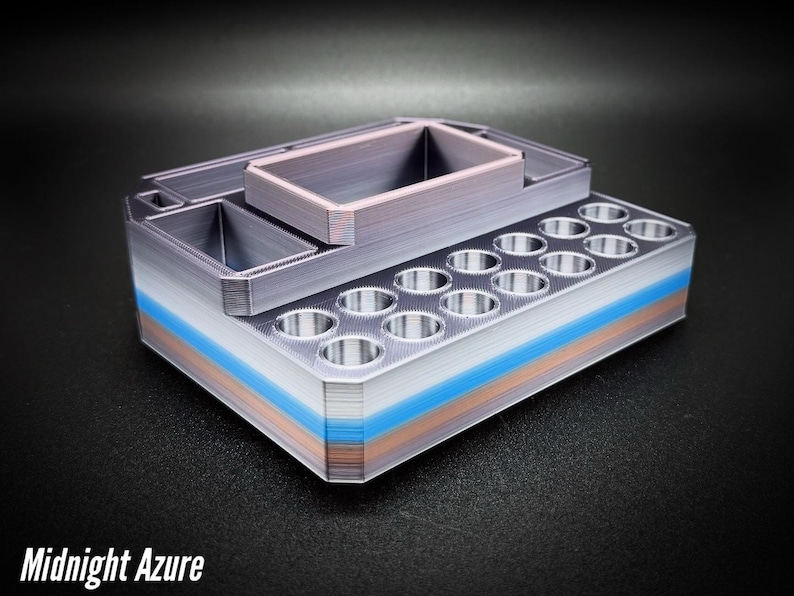 510 Cartridge Holder with 14 Spaces and Segmented Storage for Yocan Uni/Ccell Palm/Dart/Pax Era Midnight Azure