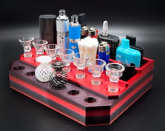 14mm Male Glass Caddy 13 Spaces and Segmented Storage