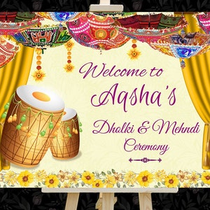 Pakistani Dholki Signs with Umbrella Theme, Muslim Dholak Night Signs & Dholki Night Signages, Dholki Welcome signs as Dholki signs Muslim