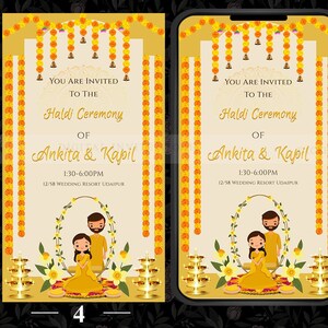 Haldi Ceremony invites, Haldi Party invite, Digital Haldi Save the Date Haldi Fun Electronic invitation, Haldi Save the Date invitation card