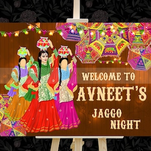 Jaggo Welcome Signage as Punjabi Wedding Decor signages, Welcome to my Jaggo Night, Jaggo Night signs as Jaggo Signs, Welcome to Jaggo Signs