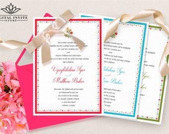 Floral Wedding Invite Indian & Royal Wedding Invitations as RSVP invitation cards, Indian Wedding Invitations as Wedding Invitation Template