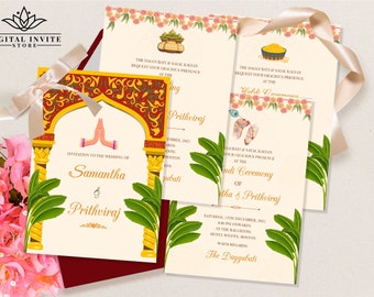 South Indian Wedding Invitations as Tamil Wedding cards, Telugu invites Indian & Tamil invitations, Telugu invitations South Indian invites