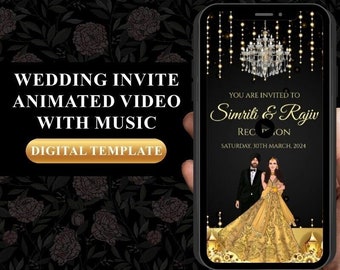 Reception invites & Digital Reception card, Indian Reception invitation as Indian Wedding card, Indian invitations as Indian Wedding invites