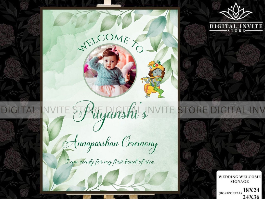 Yellow Rice Ritual Poster Annaprasan Signage, Annaprashan Decor as Annaprashan Welcome Sign ...