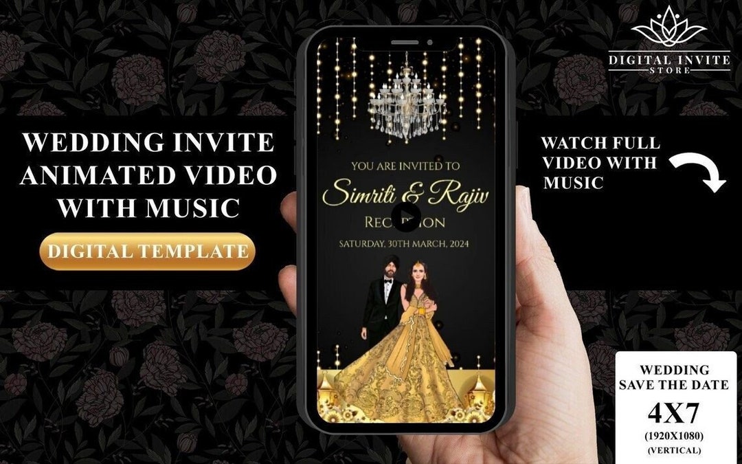 Reception Invites & Digital Reception Card, Indian Reception Invitation ...