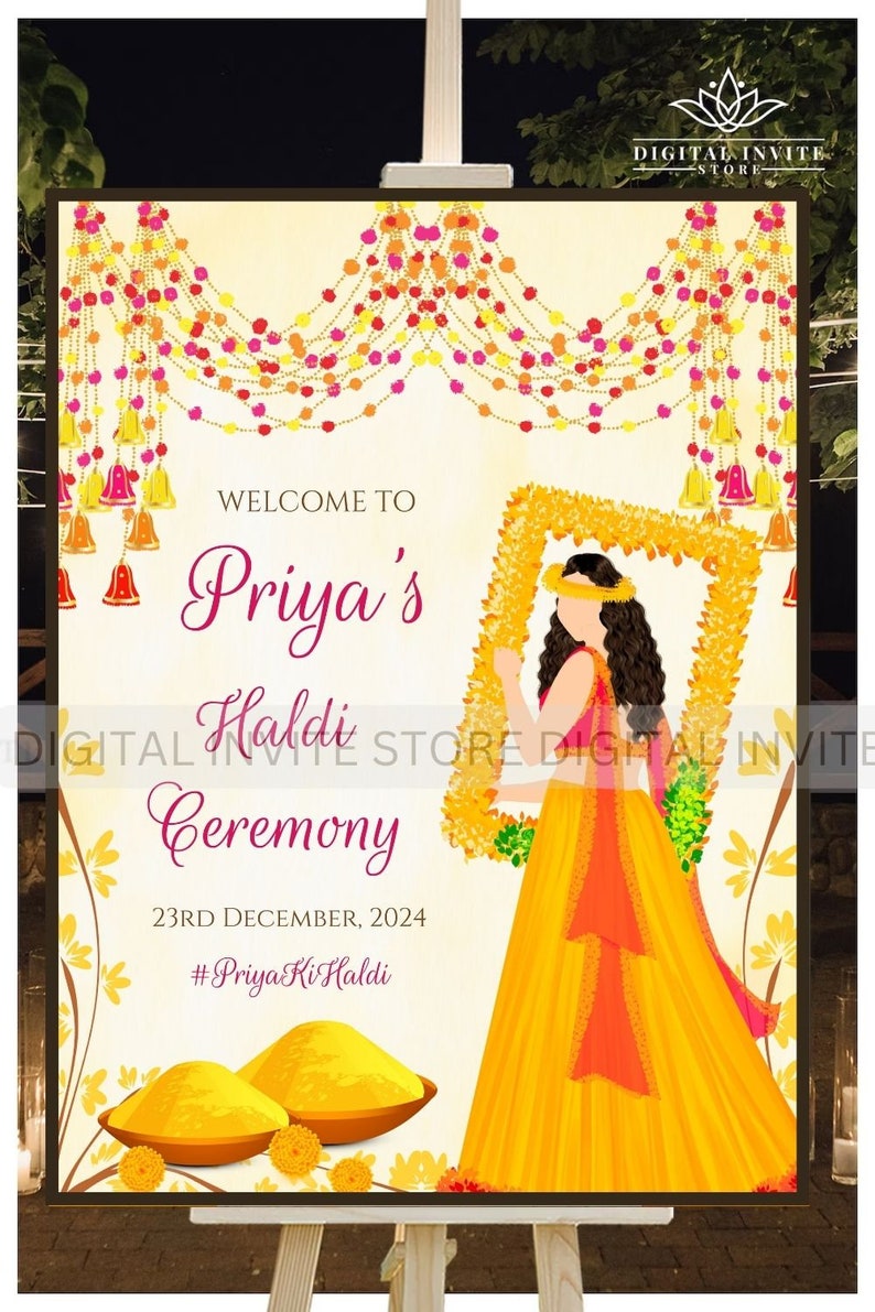 Haldi Welcome Signages as Haldi Signs, Haldi Ceremony Signs & Pithi ...
