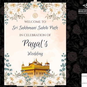 Sri Sukhmani Paath sign, Sukhmani Sahib Path Welcome sign, Sukhmani Sahib Welcome sign as Sukhmani Sahib Path sign & Welcome Sukhmani poster