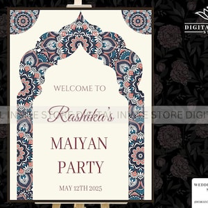 Maiyaan Party Signages as Maiyaa Welcome Signage Board, Punjabi decor Entry Signs, Maiyan Ceremony Welcome Signs, Maiyan Party Welcome Signs