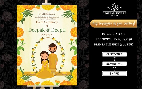 Buy Haldi Welcome Signs Haldi Signs Haldi Ceremony Signage