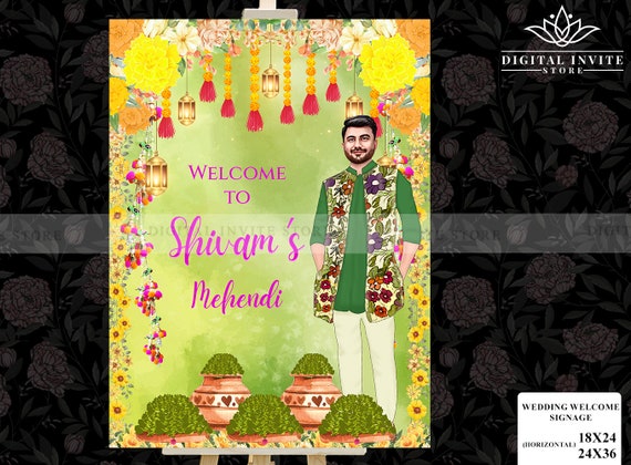 Mehndi Signages Mehendi Welcome Signs as Indian Wedding - Etsy