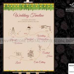 South Indian Wedding timeline, Telugu Wedding program South Indian, Tamil Wedding program & Telugu wedding itinerary timeline Tamil wedding