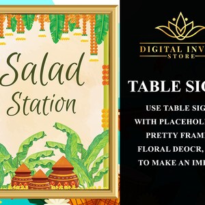 Desi Food station signs, Indian Food stall signs, Wedding decor & Henna station signs, Mehndi decoration Mehndi station decor as Haldi decor