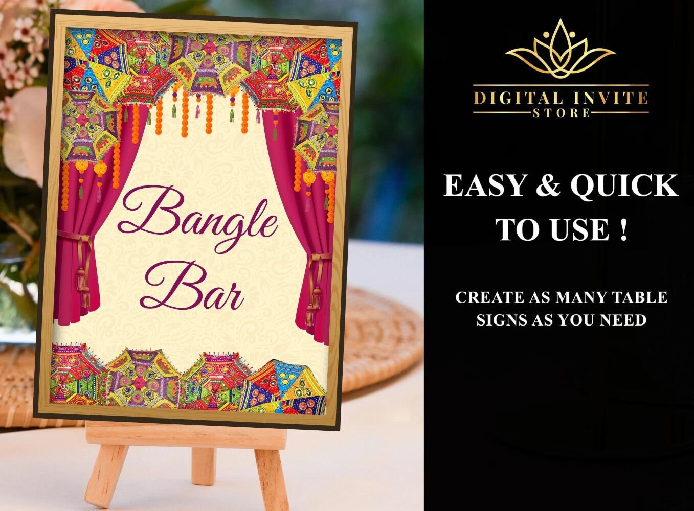 Bangle Station Signs, Bindi Station Sign Bangle Bar Sign Mehndi ...