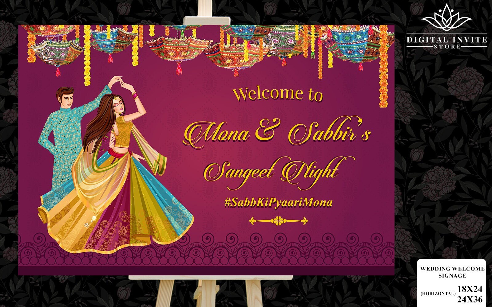 Floral Welcome Signs as Indian Couple Sangeet Signs Sangeet - Etsy Sweden