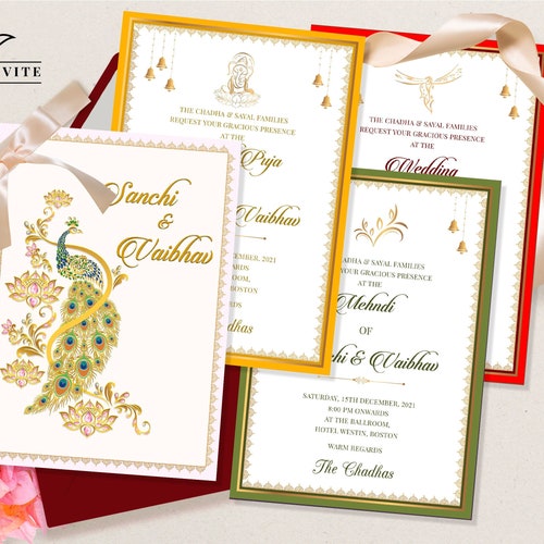 Indian Invitation Digital Wedding Card Suite Including Etsy