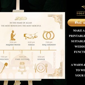 Nikkah Timeline Poster Muslim Wedding Program Nikkah Program - Etsy