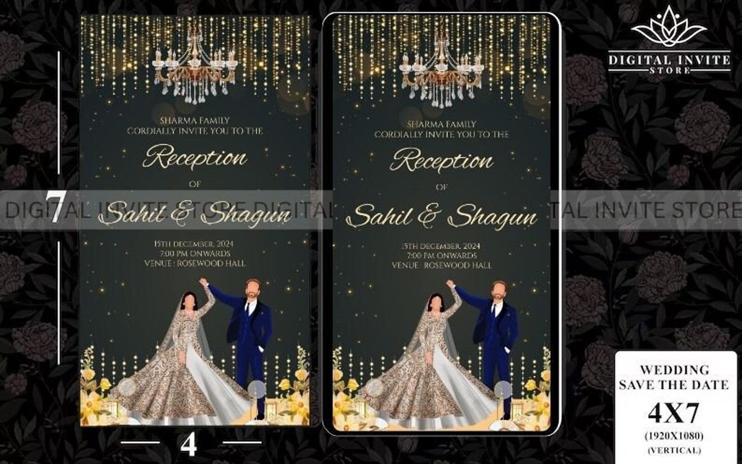 Reception Invitations, Reception Party Invite Card, Reception Night ...