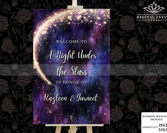 Galaxy Welcome Signs, Welcome Party Signs Digital Download, Starry Night Welcome Signs, Galaxy Printable Party Sign, Under the Stars Signage