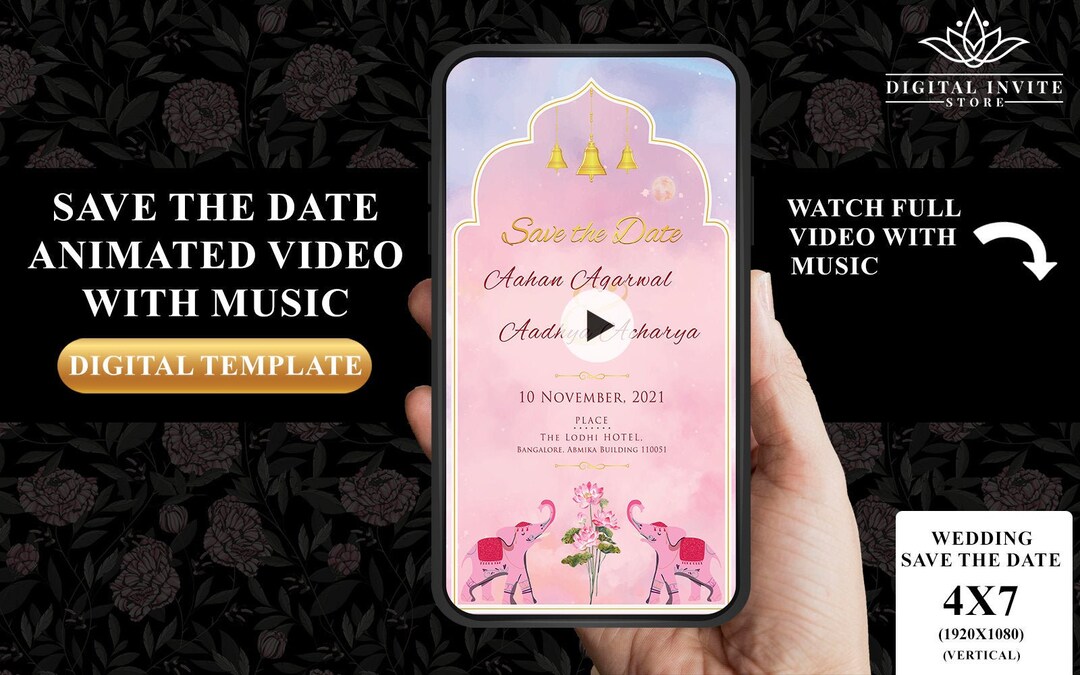 Indian Save the Date Video Invite as Hindu Wedding Save the Dates Video ...