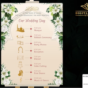 Muslim Wedding Program Nikkah Timeline Poster Nikkah Program - Etsy