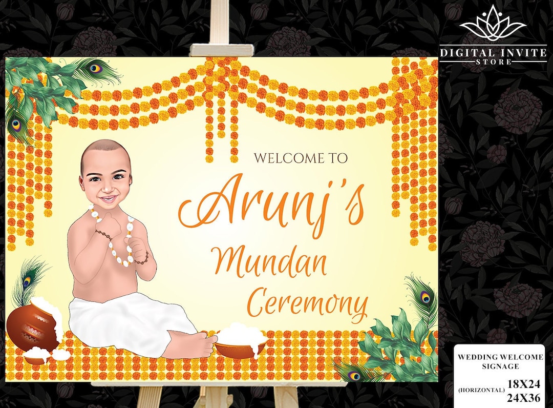 Cradle Ceremony Sign, Indian Baby Naming Sign, Mundan Ceremony