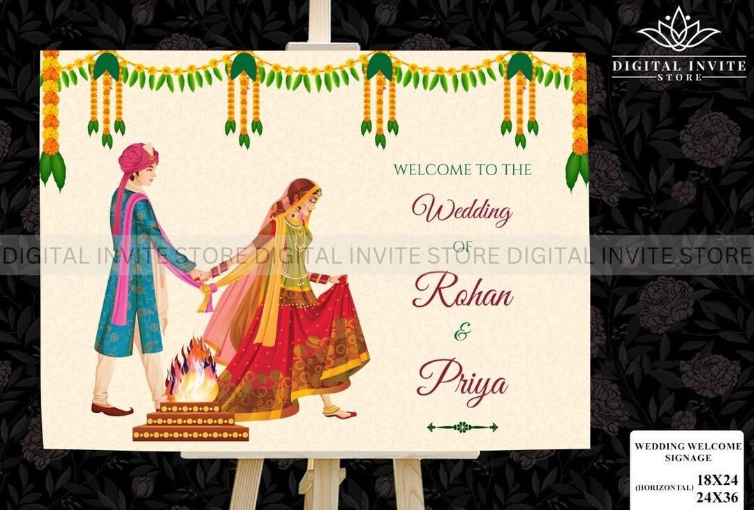 Phera Welcome Sign as Indian Wedding Welcome Board, Hindu Wedding ...