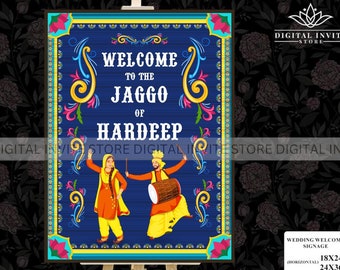 Jaggo Night signs, Punjabi Wedding Decor signage, Jaggo Welcome Signage as Welcome to my Jaggo Night as Jaggo Signs, Sade Munde Da Viah Sign