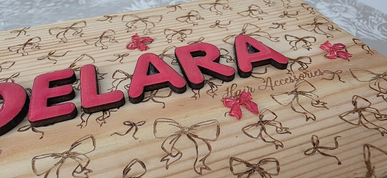 Custom Name Bows Keepsake Wooden Box for Girls - Etsy UK