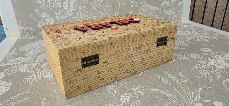 Custom Name Bows Keepsake Wooden Box for Girls - Etsy UK