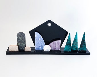 Service de crèche moderne, crèche minimaliste, décoration de Noël contemporaine