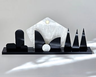 Moderne kerststal, minimalistische kerststal, eigentijds kerstdecor
