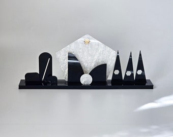 Moderne kerststal, minimalistische kerststal, eigentijds kerstdecor
