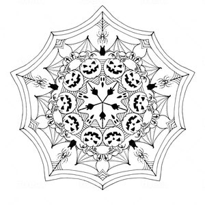 19 Halloween Mandalas Coloring Pages for Kids and Adults Jpgs. Download ...