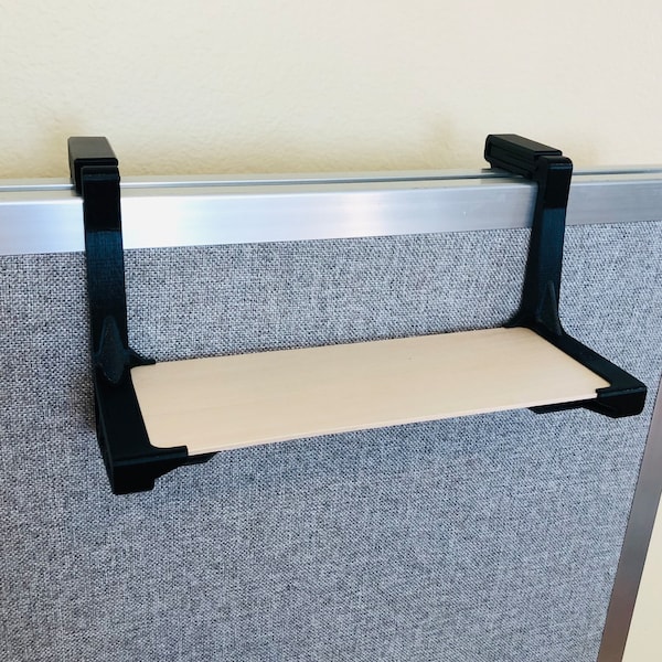 Adjustable Cubicle Shelf; 4x12 inch hanging shelf