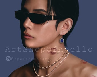 V X ELLE V-Cut Art Print - BTS  Kim Taehyung X Celine