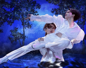 BTS Jimin and Jungkook Black Swan Performance Art Print