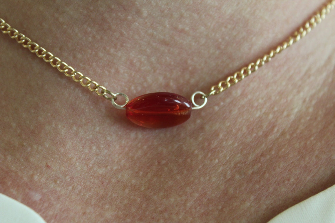 Red Pendant Necklace Etsy