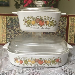 Set of Corning Ware Casserole Dish with Lid Set of Corning Ware Casserole Dishes Stamped Corning Ware Highly Collectable