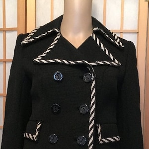 Mark Russell ladies jacket Vintage 1970s Black and White Jacket  UK Size 10 Made in England