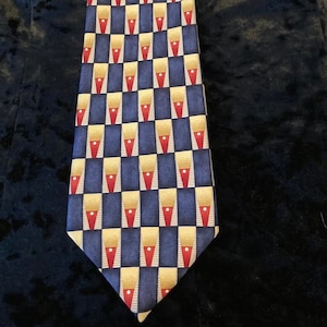 Vintage Mens Tie. 100% silk. Funky abstract Tie. Vintage Mens necktie.